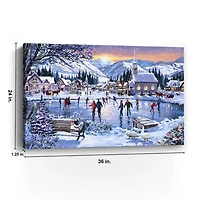 Christmas Skating Canvas Art Print