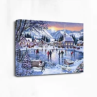 Christmas Skating Canvas Art Print