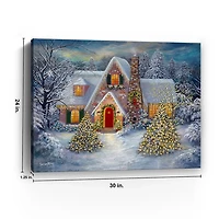 Christmas House Canvas Art Print