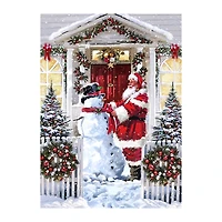Snowman and Santa Canvas Art Print