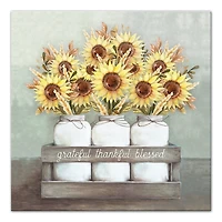 Gratitude Sunflowers Canvas Art Print