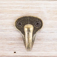 Metal and Wood Bath Sign with Hooks