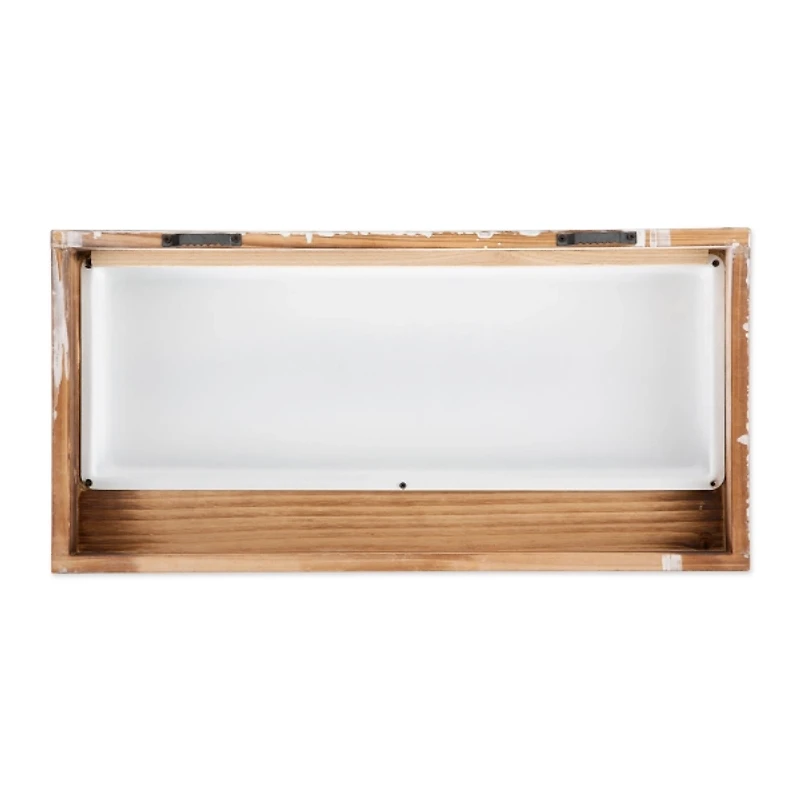 Metal and Wood Bath Sign with Hooks