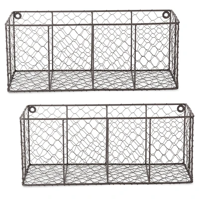 Large Wall Hanging Chicken Wire Baskets, Set of 2