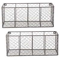 Large Wall Hanging Chicken Wire Baskets, Set of 2
