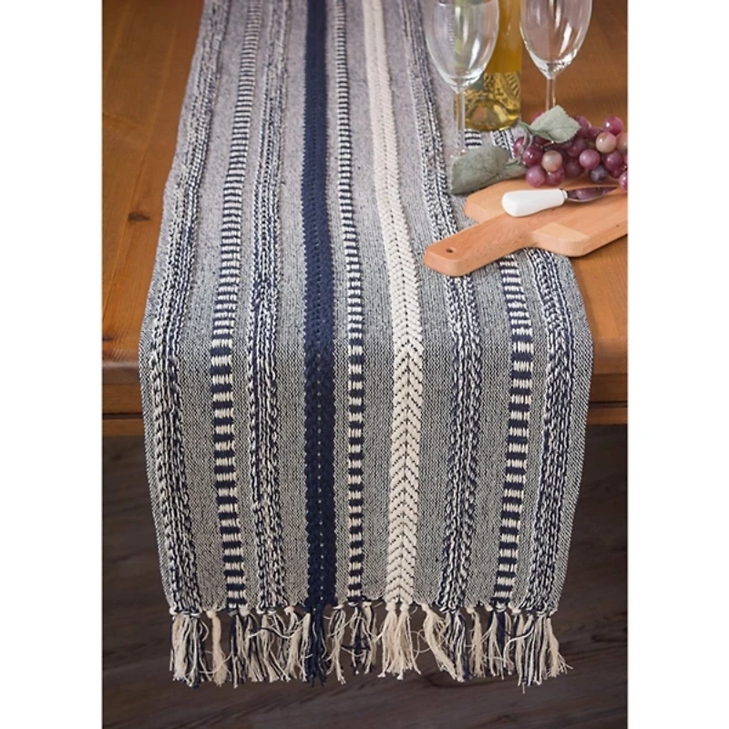 Navy Braided Stripe Table Runner, 108 in.