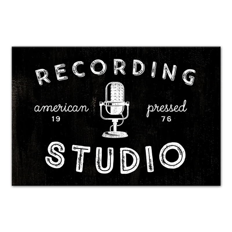 Black and White Recording Studio Canvas Art Print