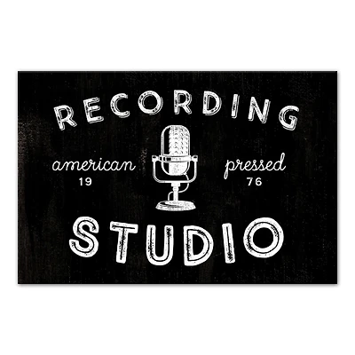 Black and White Recording Studio Canvas Art Print