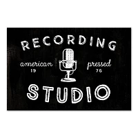 Black and White Recording Studio Canvas Art Print