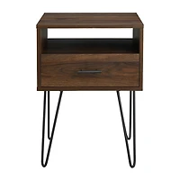 Dark Walnut Modern Farmhouse Side Table