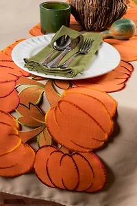 Embroidered Pumpkin Table Runner