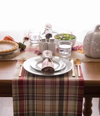Give Thanks Plaid Table Runner, 72 in.
