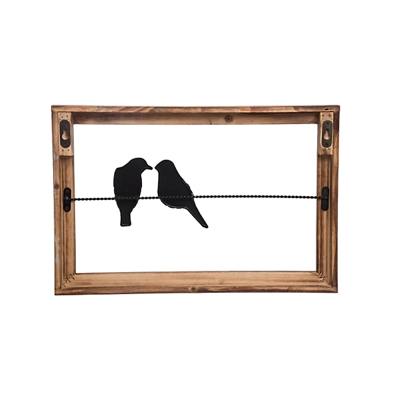 Lovebirds On A Wire Wall Plaque