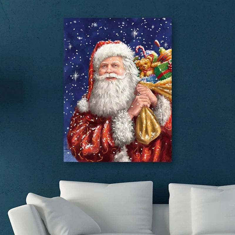 Santa with His Sack Of Gifts Canvas Art Print