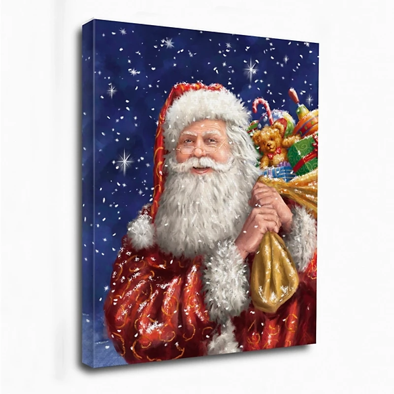 Santa with His Sack Of Gifts Canvas Art Print