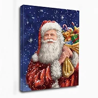 Santa with His Sack Of Gifts Canvas Art Print