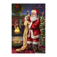 Santa Checking His List Canvas Art Print