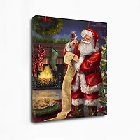 Santa Checking His List Canvas Art Print