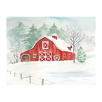 Winter Farmhouse Canvas Art Print