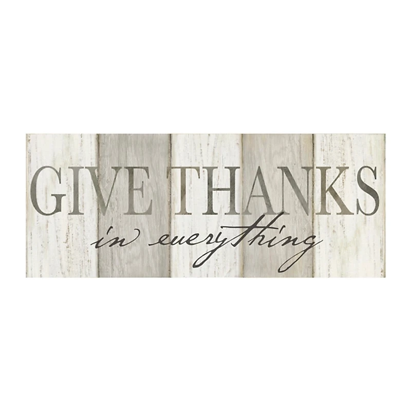Neutral Give Thanks Canvas Art Print