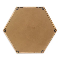 Wood Frame Hexagon Wall Mirror