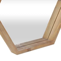 Wood Frame Hexagon Wall Mirror