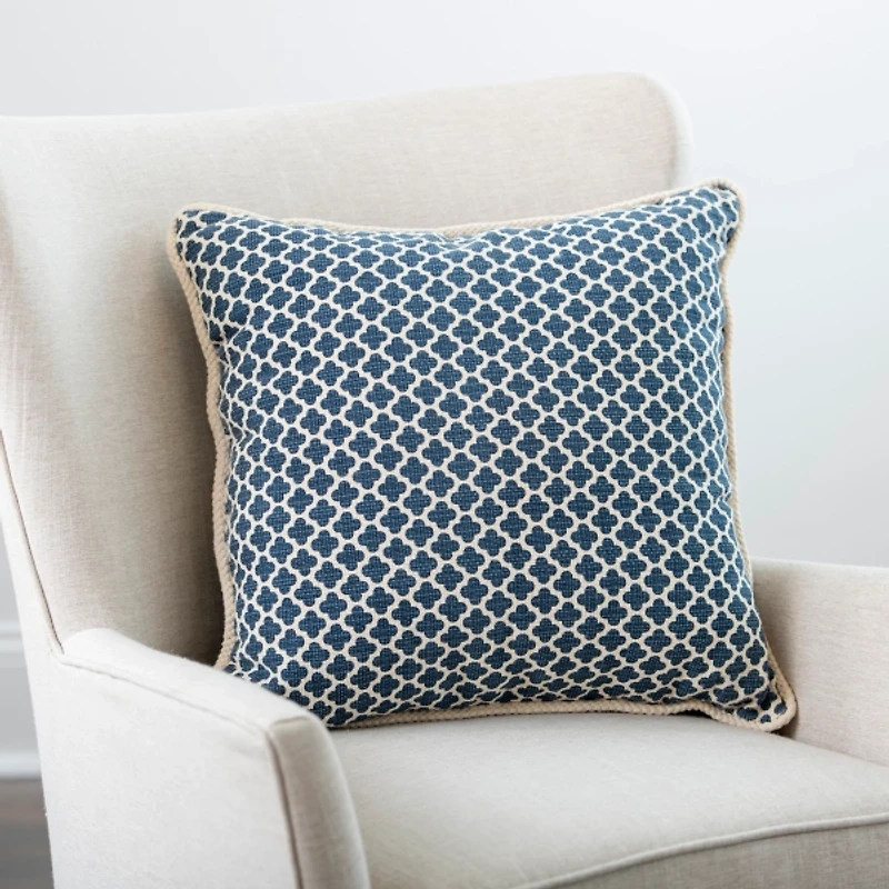 Blue Embroidered Claudia Pillow