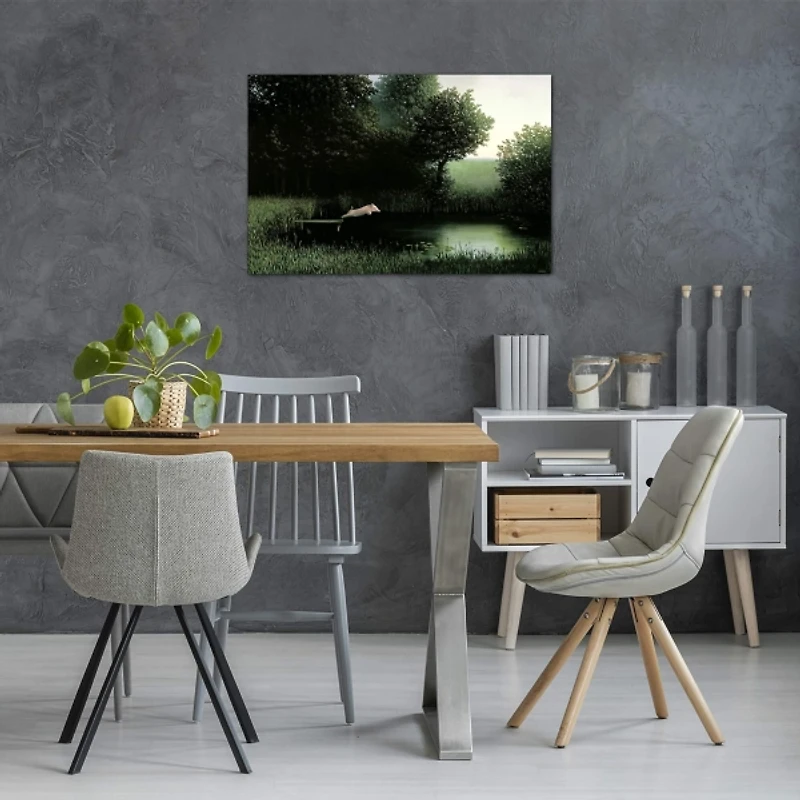 Diving Pig Canvas Art Print