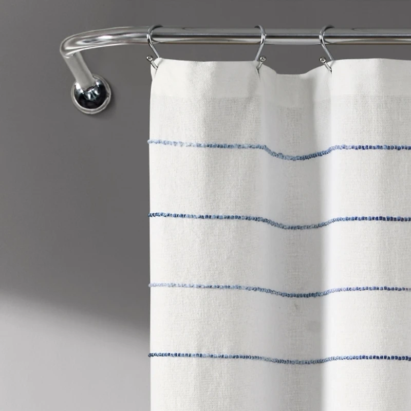 Navy Stripe Ombre Shower Curtain