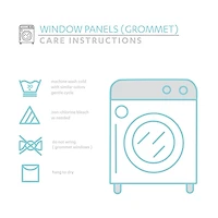 White and Blue Grommet Curtain Panel Set, 84 in.