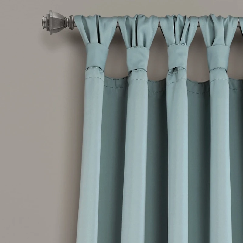 Blue Knotted Curtain Panel Set, 95 in.