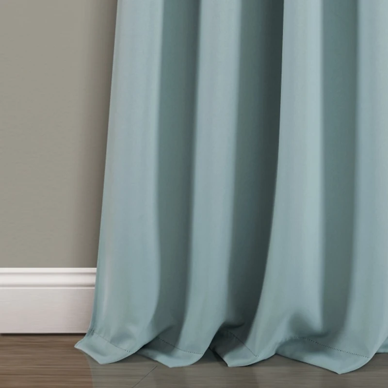 Blue Knotted Curtain Panel Set, 95 in.