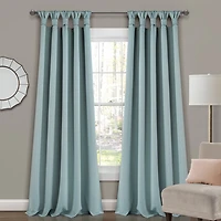Blue Knotted Curtain Panel Set, 95 in.