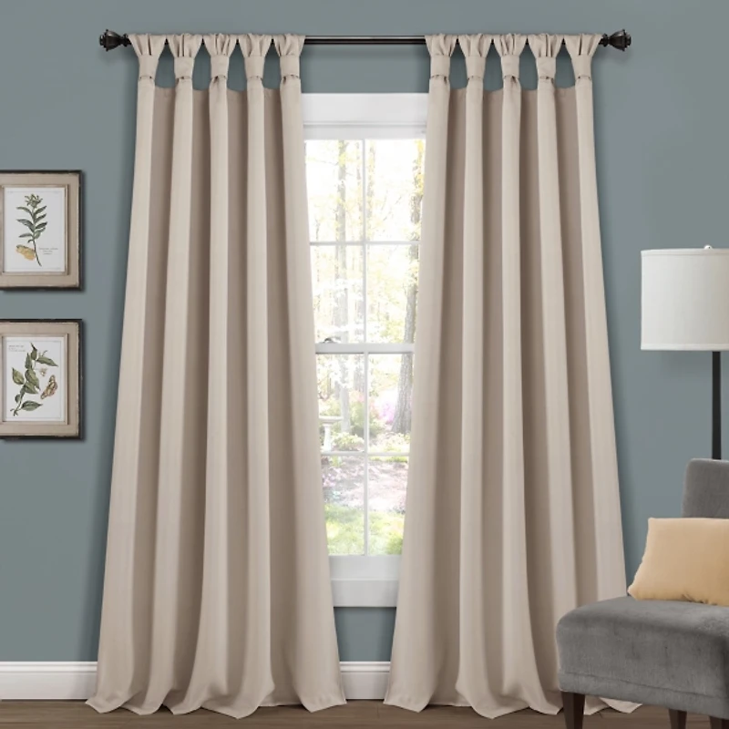 Wheat Knotted Curtain Panel Set
