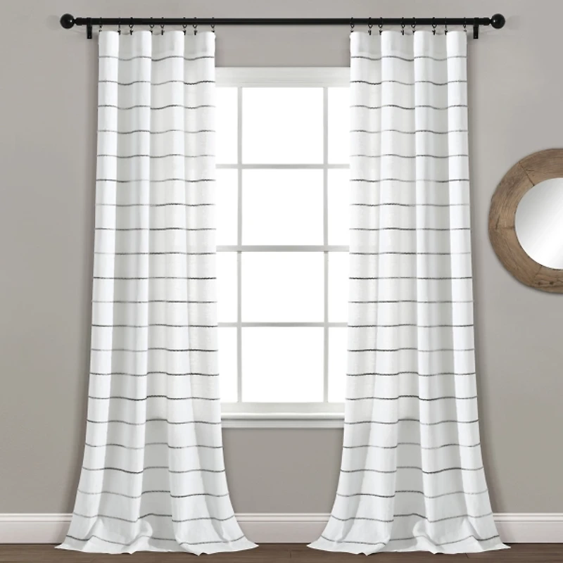 Gray Ombre Stripe Curtain Panel Set, 95 in.