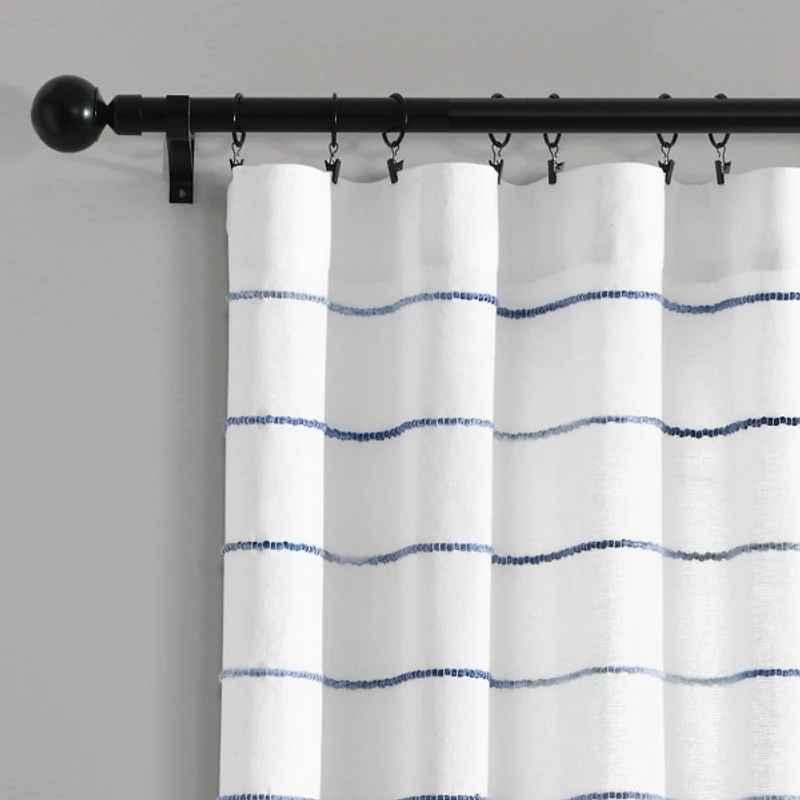 Navy Ombre Stripe Curtain Panel Set, 84 in.