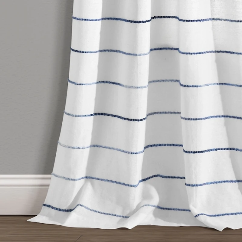 Navy Ombre Stripe Curtain Panel Set, 84 in.