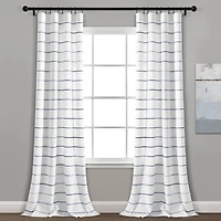 Navy Ombre Stripe Curtain Panel Set, 84 in.