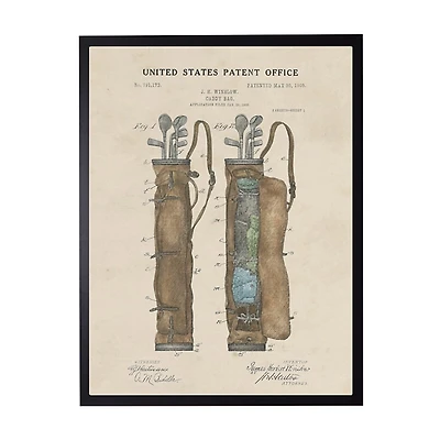 Watercolor Golf Bag Framed Art Print