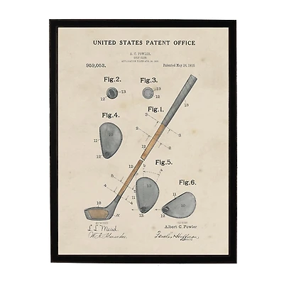 Watercolor Golf Club Framed Art Print