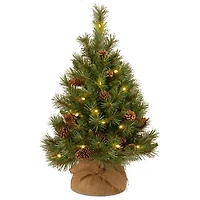 3 ft. Mini Tree with Pine Cones in Burlap Bag