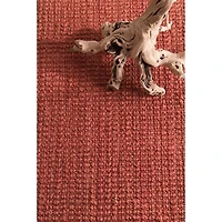 Red Hand Woven Chunky Loop Jute Area Rug, 5x7