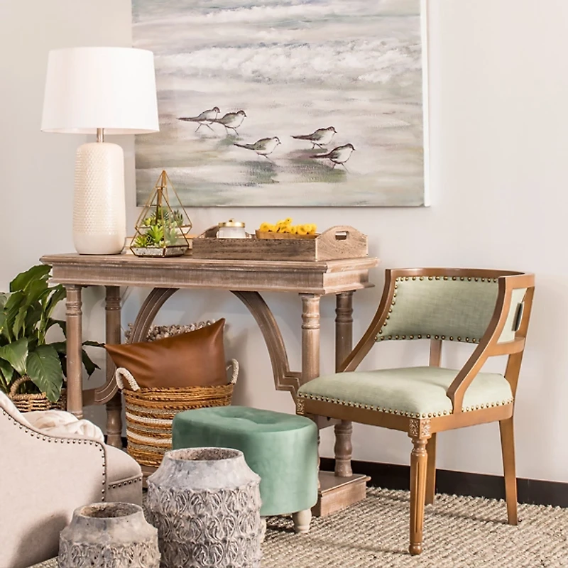 Weathered Wooden Trestle Console Table