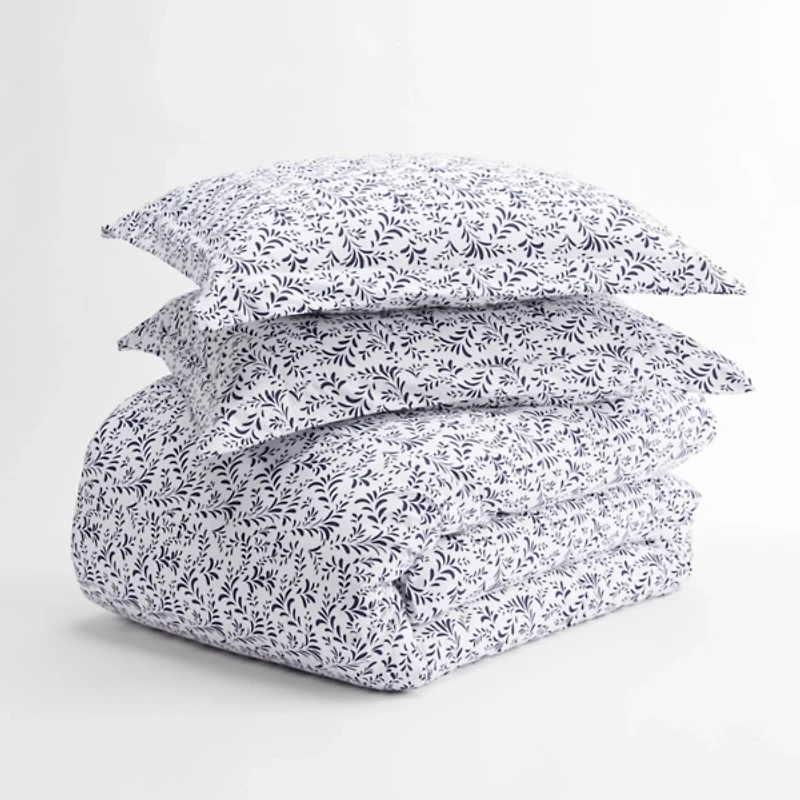 Navy Vines 3-pc. King Duvet Cover Set