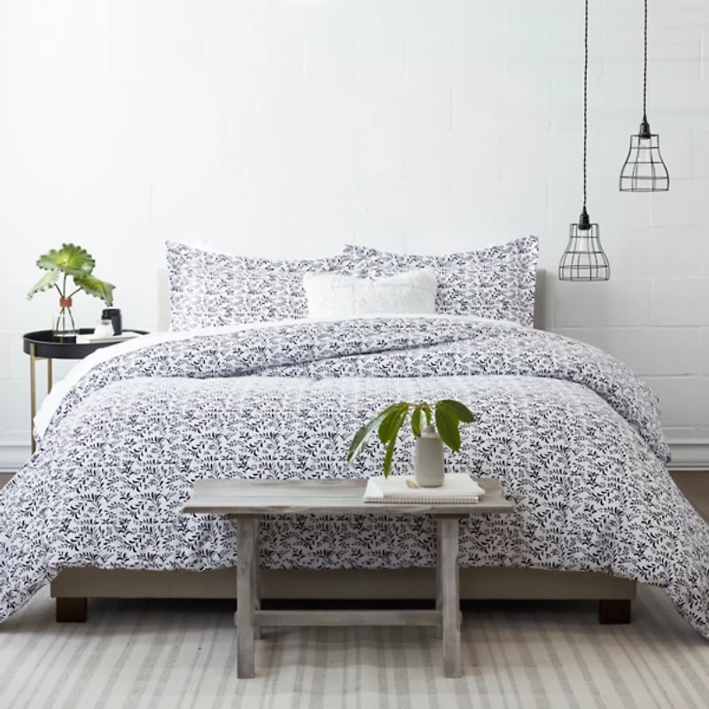Navy Vines 3-pc. King Duvet Cover Set