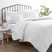 Light Gray Stripes 3-pc. King Duvet Cover Set