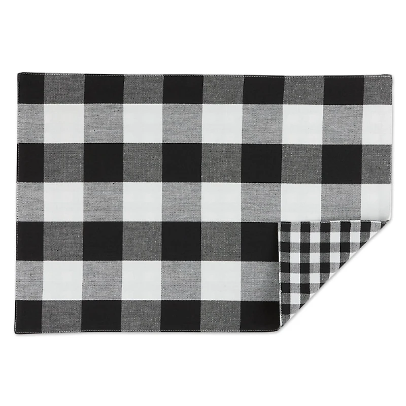Black and White Reversible Placemats, Set of 4