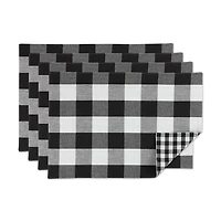 Black and White Reversible Placemats, Set of 4