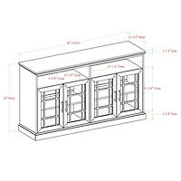 Dark Walnut Glass Door Classic TV Stand