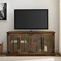 Rustic Oak Window 4-Door TV Stand